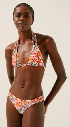 Agua De Coco Media Franzida Floral Ikat