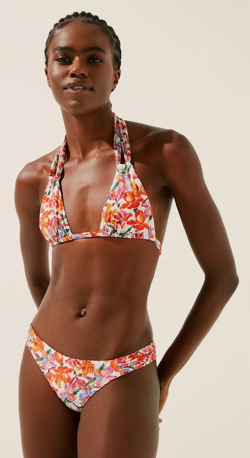 Agua De Coco Media Franzida Floral Ikat - Image 3