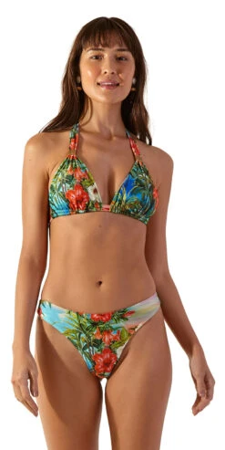 Tropical Brazilian High-leg Bikini With Halter Top - Ariba Honolulu