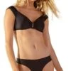 Black Brazilian Bikini With Bardot Top - Cherry Preto