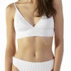 White Ribbed Longline Bikini - Light Branco