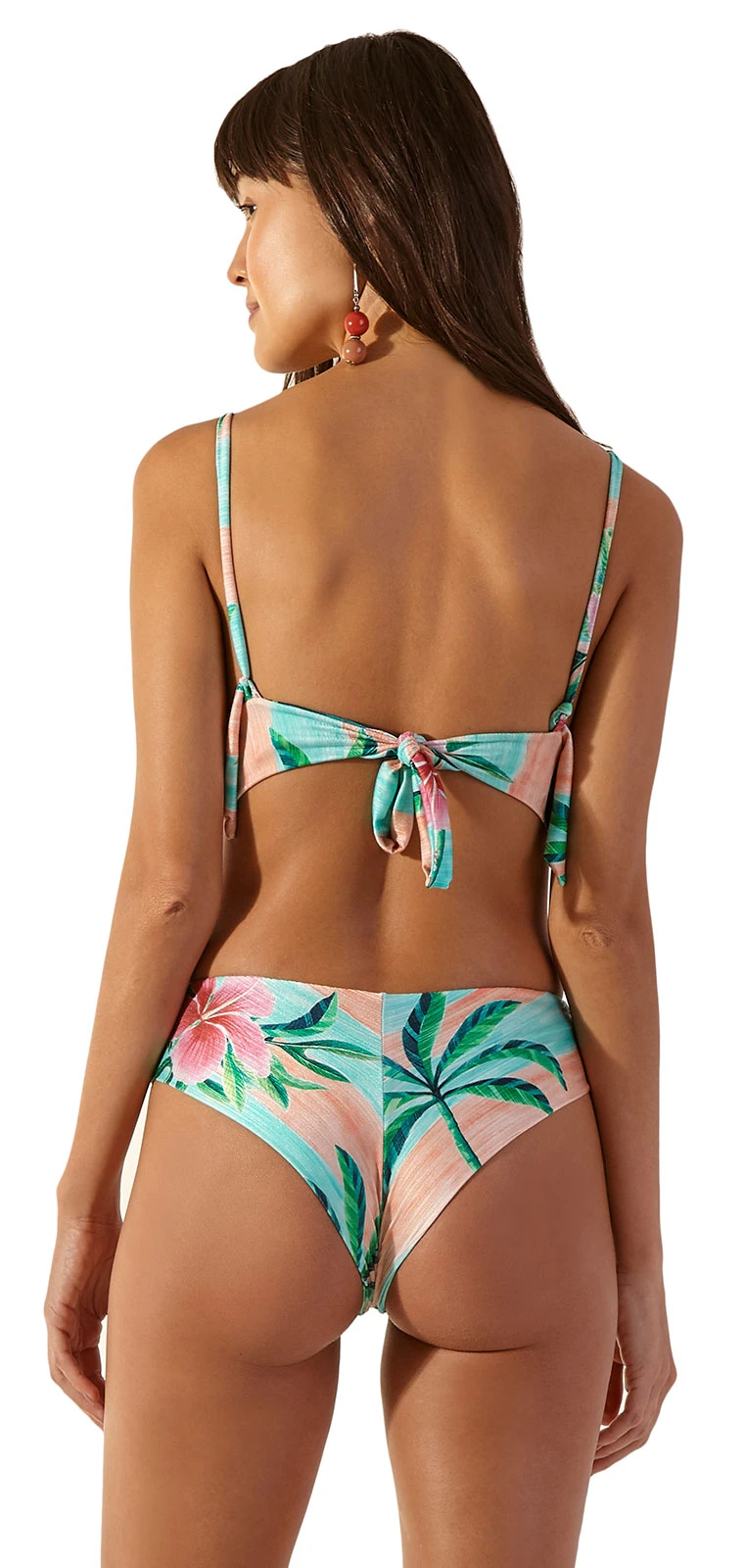 Colorful Tropical Longline Bralette Bikini - Pacifico Levemente - Image 2