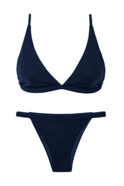Crepe Lingerie Bikini Deep Blue