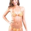 Two-tone Orange Print Triangle Bikini - Lucy Cordas Amarela