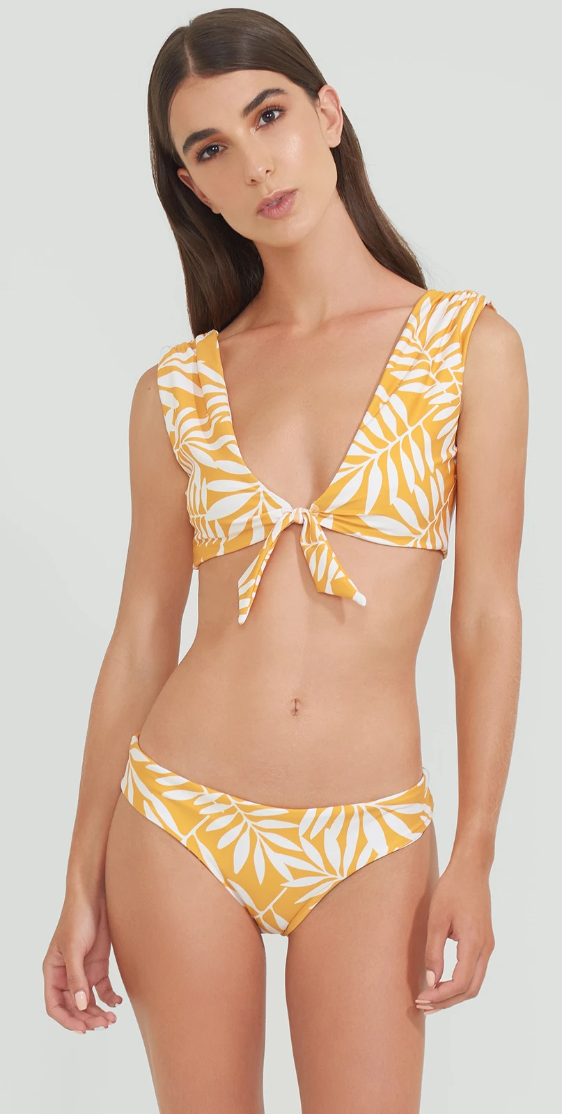 Front-tied Bra Bikini In Foliage With Reversible Bottom - Mango Jungle Double Face - Image 3