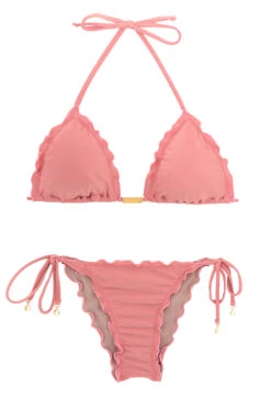 Accessorized Pink Wavy Scrunch Bikini Bottom - Bella Frufru