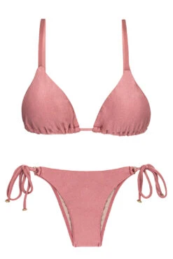 Accessorized Iridescent Pink Brazilian Bikini - Callas Invisible