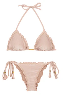 Accessorized Nude Pink Brazilian Scrunch Bikini - Essence Frufru