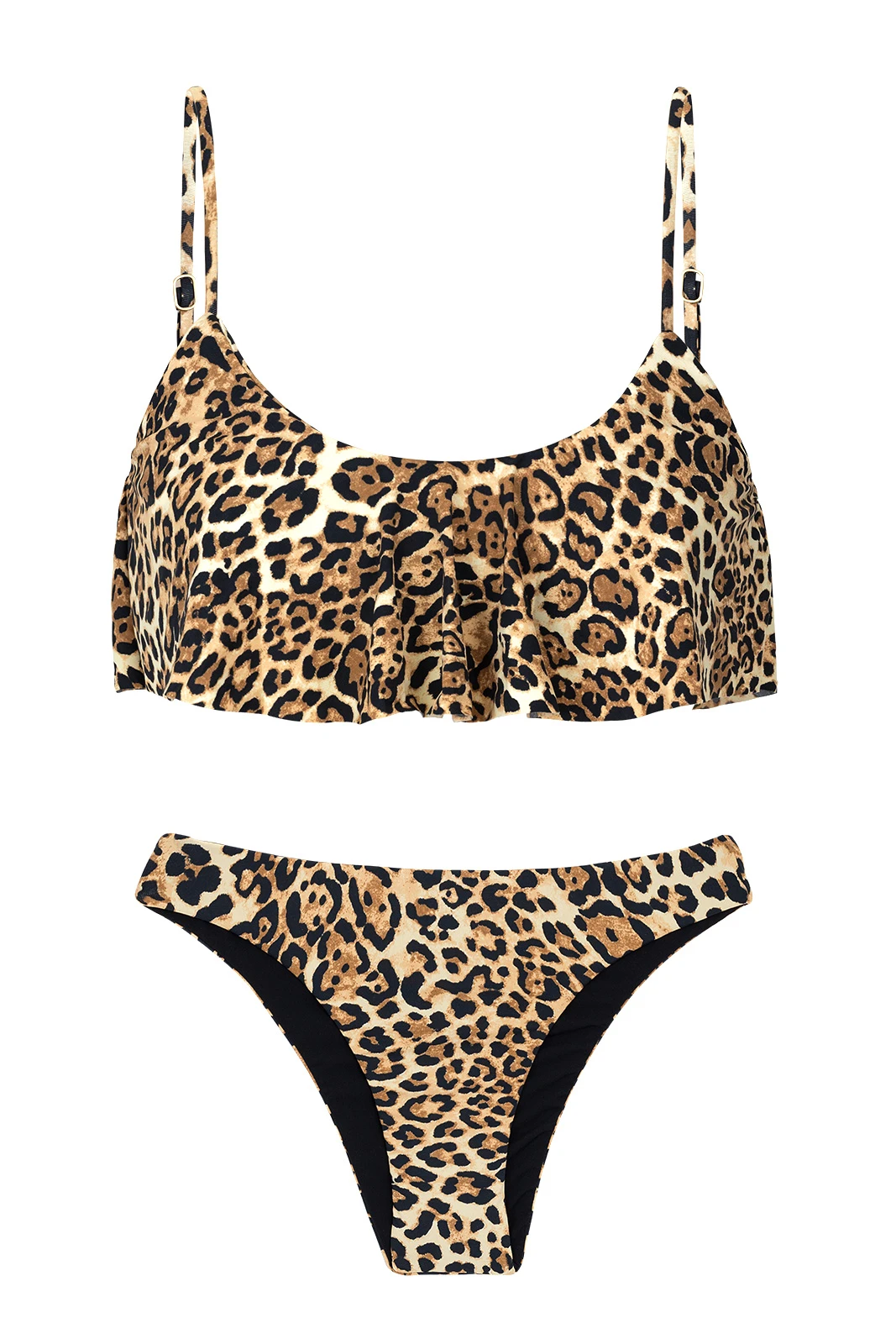 Ruffled Leopard Print Bikini - Leopardo Babado