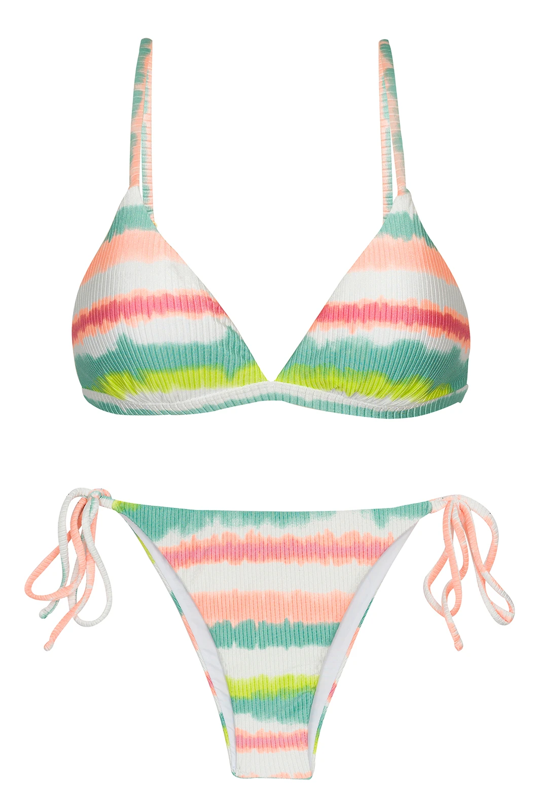 Tie-dye Stripe Side-tie Brazilian Bikini - Set Revelry Tri-fixo Ibiza