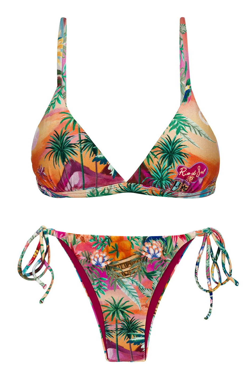 Colorful Tropical Brazilian Bikini - Set Sunset Tri-fixo Ibiza