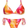 Tie-dye Red / Orange Side-tie Bikini - Set Tiedye-red Tri-fixo Ibiza