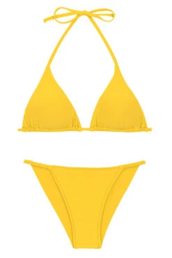 Yellow Cheeky Brazilian Bikini With Slim Sides - Set Uv-melon Tri-inv Cheeky-fixa