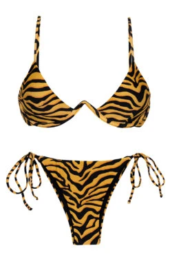 Black & Orange Tabby V-underwired Bikini - Set Wild-orange Tri-aro Ibiza