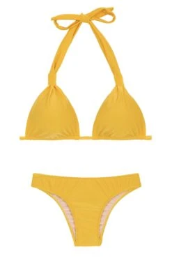 Yellow Triangle Halter Bikini - Tempero Cortinao
